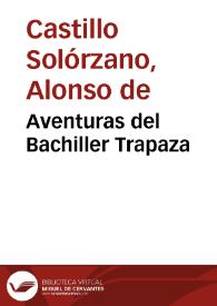 Portada:Aventuras del Bachiller Trapaza / Alonso de Castillo Solórzano