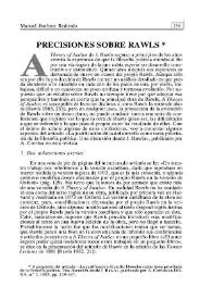 Portada:Precisiones sobre Rawls