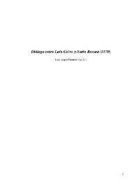 Portada:Diálogo entre Laín Calvo y Nuño Rasura (1570) / Anónimo; edición de José López Romero