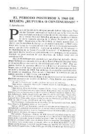 Portada:El período posterior a 1960 de Kelsen : ¿Ruptura o continuidad? / Stanley L.Paulson