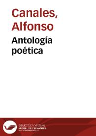 Portada:Antología poética / Alfonso Canales