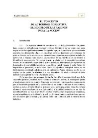 El concepto de autoridad normativa. El modelo de las razones para la acción / Ricardo Alberto Caracciolo