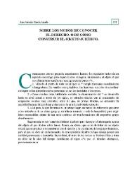 Portada:Sobre los modos de conocer el Derecho. O de como construir el objeto jurídico