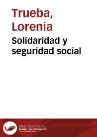 Portada:Solidaridad y seguridad social / Lorenia Trueba