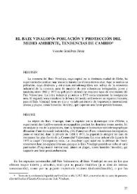Portada:El Baix Vinalopó : población y protección del medio ambiente, tendencias de cambio