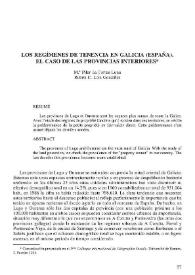 Portada:Los regímenes de tenencias en Galicia (España). El caso de las provincias interiores / M.ª Pilar de Torres y Rubén C. Lois González