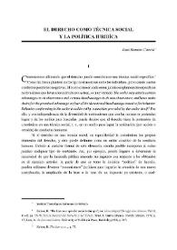 Portada:El derecho como técnica social y la política jurídica /  José Ramón Cossío