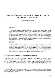Portada:Ordenación sanitaria en el medio rural de la provincia de Alicante