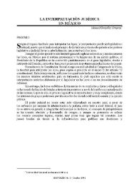 Portada:La interpretación jurídica en México / Manuel González Oropeza