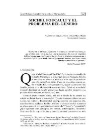 Portada:Michel Foucault y el problema del género / Ángel Pelayo González-Torre y Óscar Moro Abadía