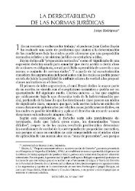 Portada:La derrotabilidad de las normas jurídicas / Jorge L. Rodríguez