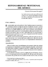 Portada:La responsabilidad profesional del médico / Gonzalo Moctezuma Barragán
