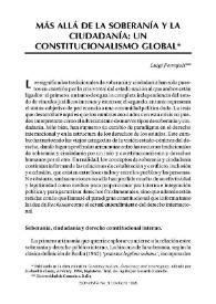 Portada:Más allá de la soberanía y la ciudadanía: un constitucionalismo global / Luigi Ferrajoli