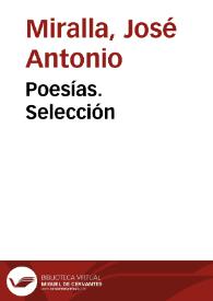 Portada:Poesías. Selección / José Antonio Miralla