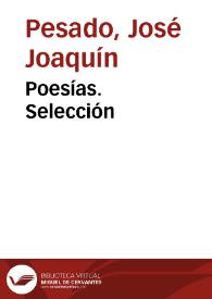 Portada:Poesías. Selección / José Joaquín Pesado