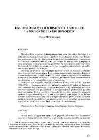 Portada:Una desconstrucción histórica y social de la nación de centro histórico