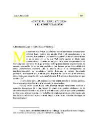 Portada:«Critical Legal Studies» y el comunitarismo