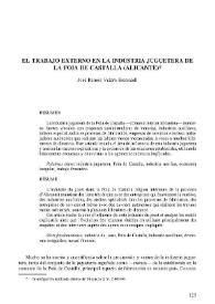 Portada:El trabajo externo en la industria juguetera de la Foia de Castalla (Alicante)