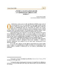 Portada:¿Puede la razonabilidad ser un criterio de corrección moral?