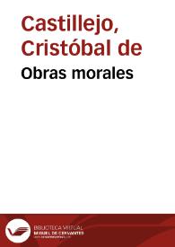 Portada:Obras morales / Cristóbal de Castillejo