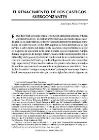 Portada:El renacimiento de los castigos avergonzantes / José Luis Pérez Triviño