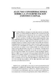Portada:Algunas consideraciones sobre la interpretación constitucional / José Juan Moreso