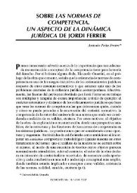 Portada:Sobre Las normas de la competencia. Un aspecto de la dinámica jurídica de Jordi Ferrer / Antonio Peña Freire