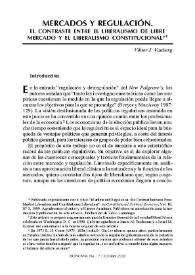Portada:Mercados y regulación / Viktor J. Vanberg