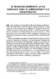 Portada:El realismo jurídico: ¿una amenaza para el liberalismo y la democracia? / José Luis Martí