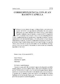 Portada:Correspondencia con Juan Ramón Capella