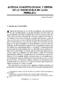 Portada:Justicia constitucional y esfera de los indecidible en Luigi Ferrajoli / Adrián Rentería