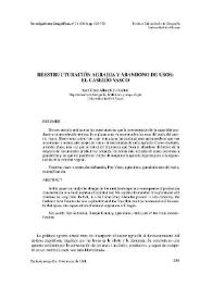 Portada:Reestructuración agraria y abandono de usos : el caserío vasco