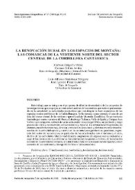 Portada:La renovación rural en los espacios de montañas : las comarcas de las vertientes norte del sector de la Cordillera Cantábrica / Carmen Delgado Viñas... [et.al.]