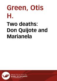 Portada:Two deaths: Don Quijote and Marianela / Otis H. Green