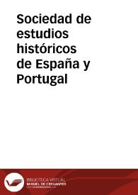 Portada:Sociedad de estudios históricos de España y Portugal