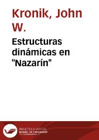 Portada:Estructuras dinámicas en "Nazarín" / John W. Kronik