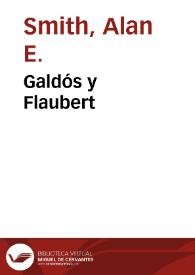 Portada:Galdós y Flaubert / Alan E.Smith