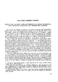Portada:Noticia de "La musa nueva ; Florilegio de rimas modernas" (1908), segunda antología del modernismo español / José María Martínez Cachero