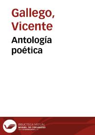 Portada:Antología poética / Vicente Gallego