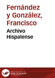 Portada:Archivo Hispalense / Francisco Fernández González