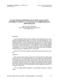 Portada:El polígono hortícola en el País Vasco como interpretación de las iniciativas territoriales industriales / Juan Cruz Alberdi Collantes