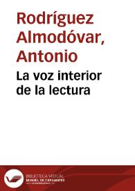 Portada:La voz interior de la lectura / por Antonio Rodríguez Almodóvar