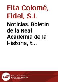 Portada:Noticias. Boletín de la Real Academia de la Historia, tomo 22 (enero 1893). Cuaderno I / [Fidel Fita]