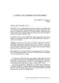 Portada:La Estela del Tesorero Real Nebsumenu / Juan Rodríguez Lázaro