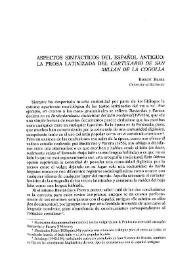 Portada:Aspectos sintácticos del español antiguo: la prosa latinizada del \"Cartulario de San Millán de la Cogolla\" / Robert Blake