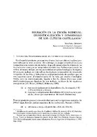 Portada:Migración en la España medieval: gramaticalización y desarrollo de lo clítocos castellanos