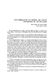 Portada:Los correlatos en español del grupo lexemático de "uro" en latín / Pilar Muro Meléndez-Valdés