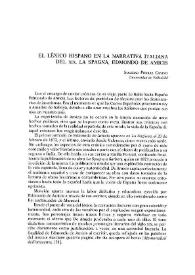 Portada:El léxico hispano en la narrativa italiana del XIX, La Spagna, Edmondo de Amicis / Soledad Porras Castro