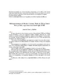 Portada:Hallazgos romanos de Ronda, Carmona, Norte de África, Sancti Petri y Cádiz, según una relación del siglo XVIII / Antonio García y Bellido