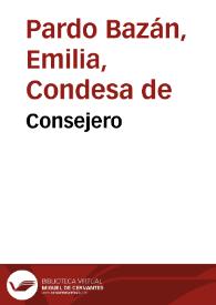 Portada:Consejero / Emilia Pardo Bazán